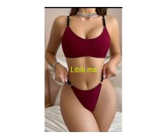 Soutien-gorge et String Côtelés Unis